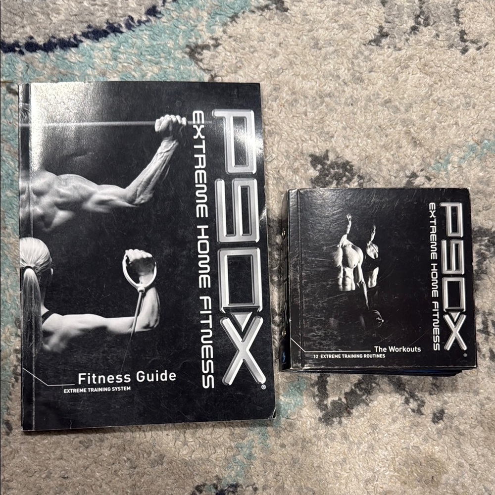 P90X extreme home fitness DVDs and book